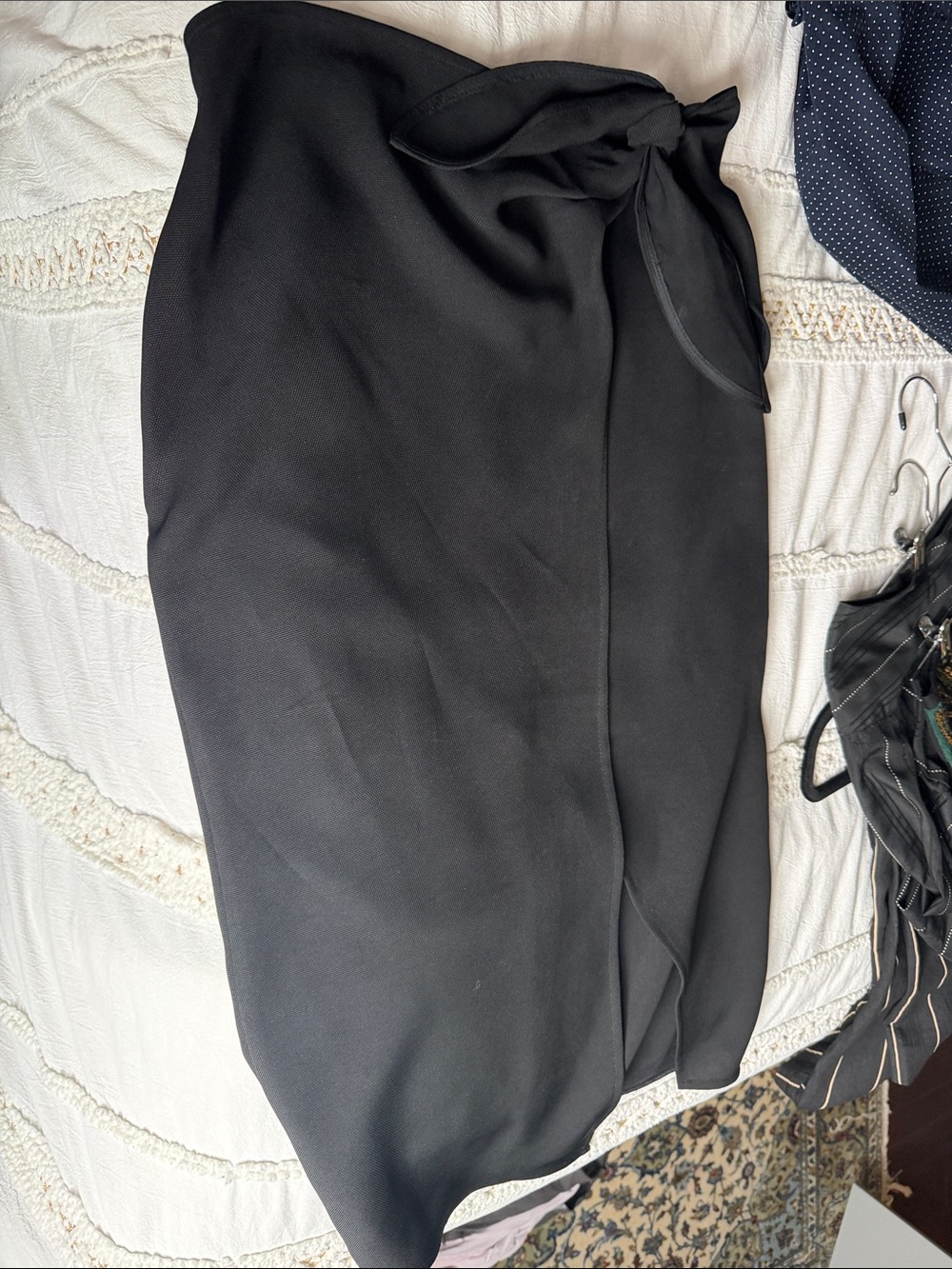 Aritzia Black Tie-Waist Pencil Skirt